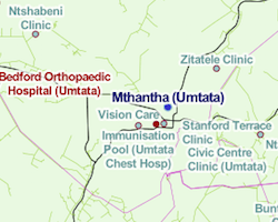 screenshot of Eastern Cape Healthcare map