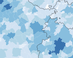 screenshot of population density map of central Italy